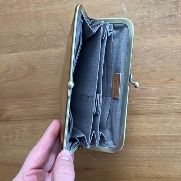 Prema Leathers Grace Kiss Lock Clutch Wallet Tan Brown Vintage Inspired Elegant - Picture 5 of 6